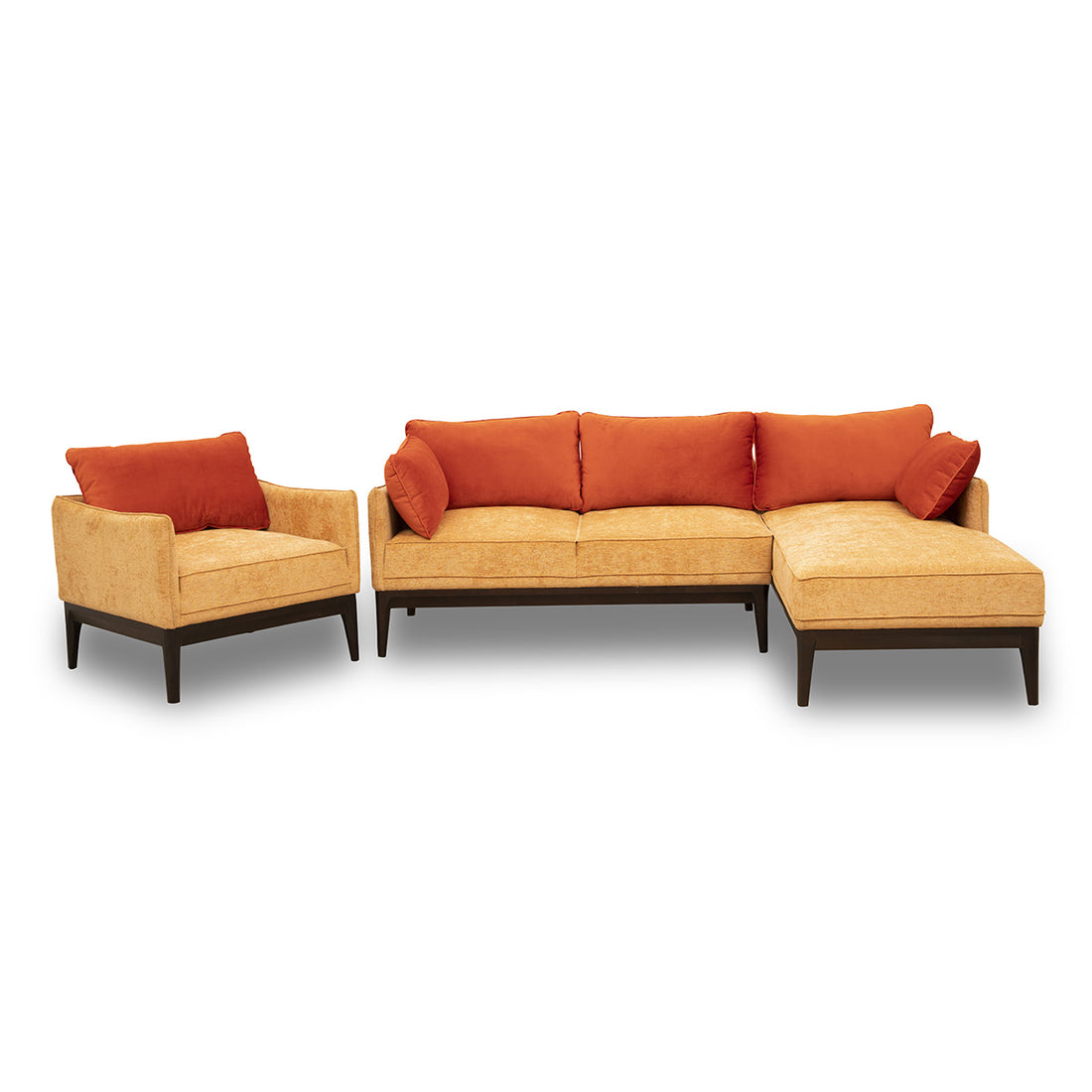 M21 City Sectional Sofa Set Orange | Living room furniture