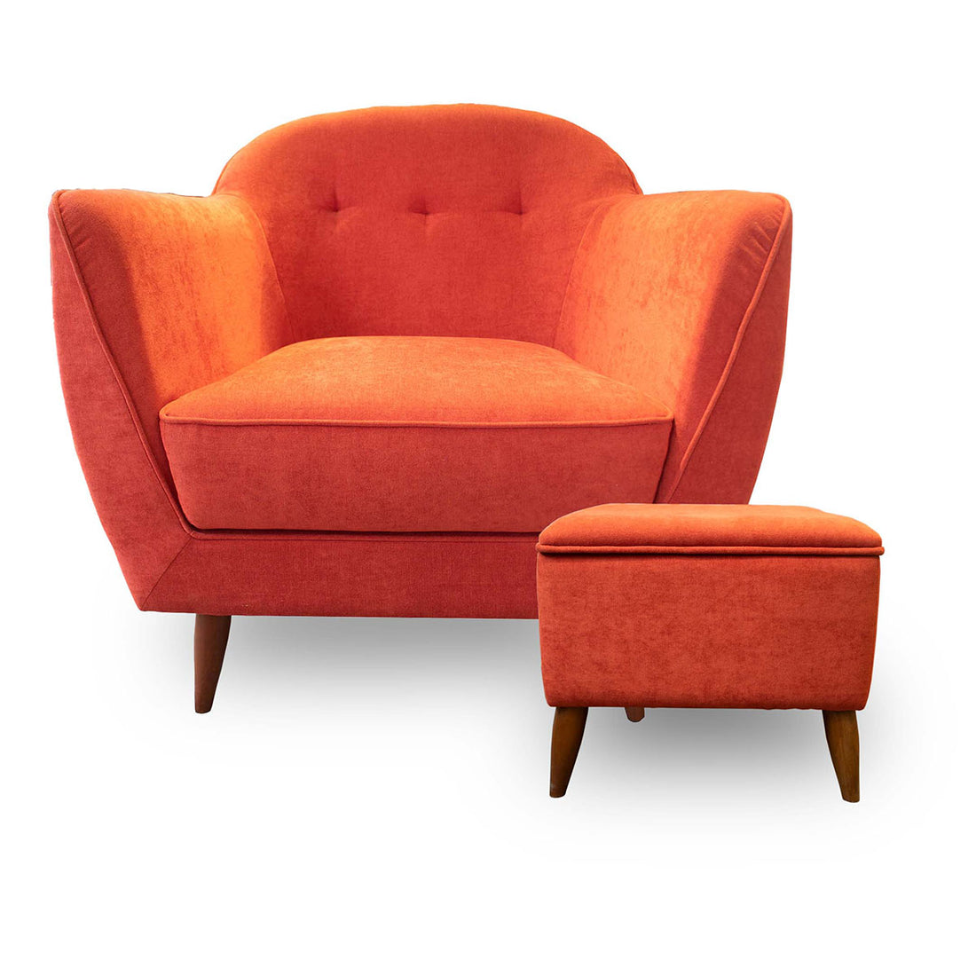 M23 Mid Century Modern Sofa Arm chair with pouf | Living room furniture