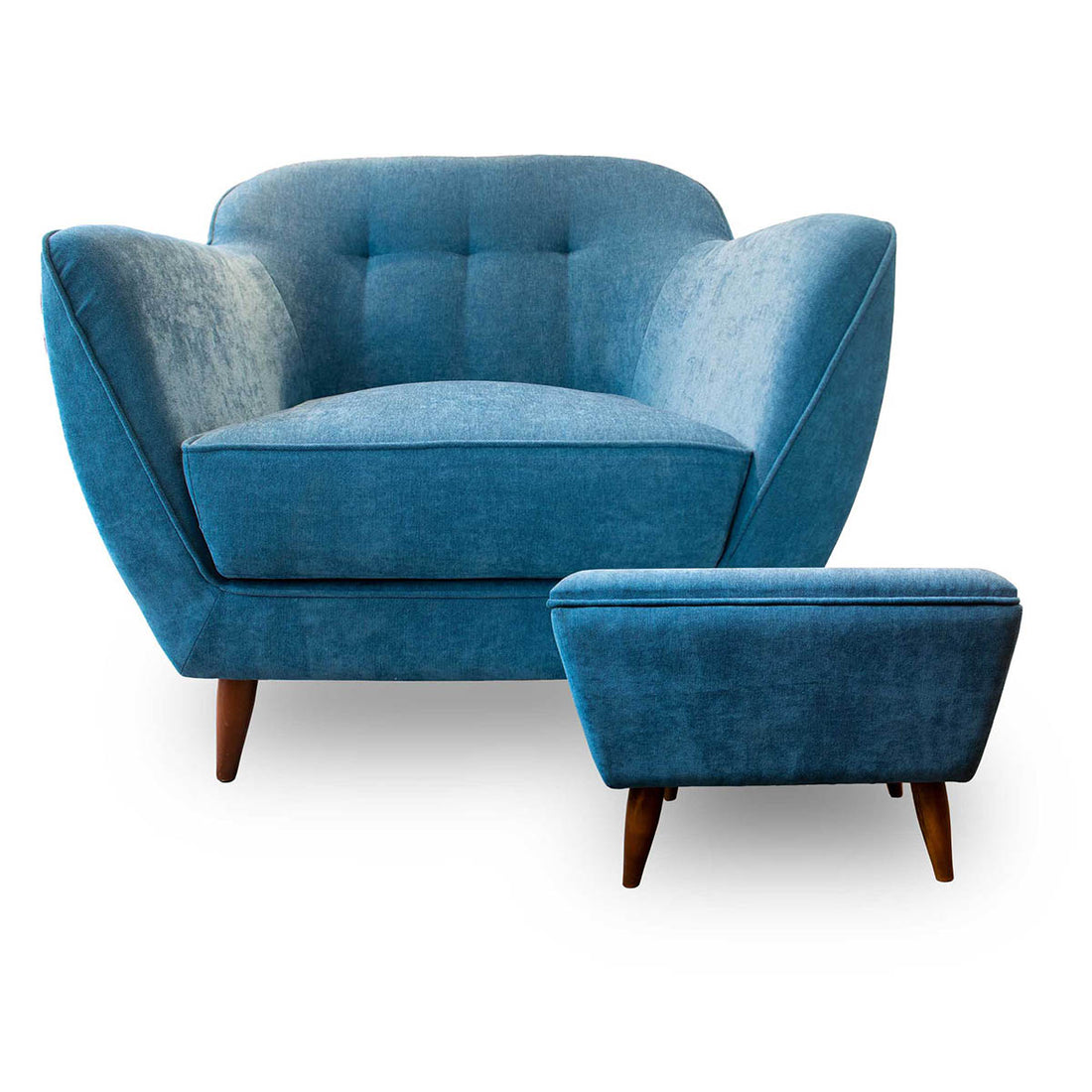 M23 Mid Century Modern Sofa Arm chair pouf Blue| Living room furniture
