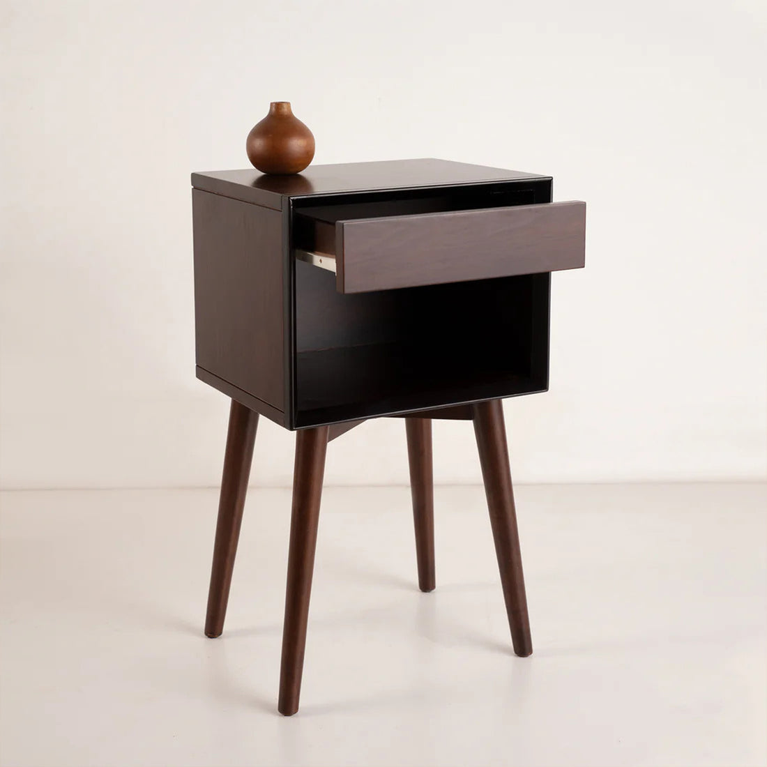 MCM Night Stand Drawer Shelf-walnut