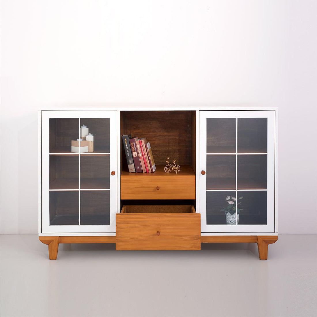 60in Modern Showcase - White (আধুনিক শো-কেস) - Bohu Bangladesh