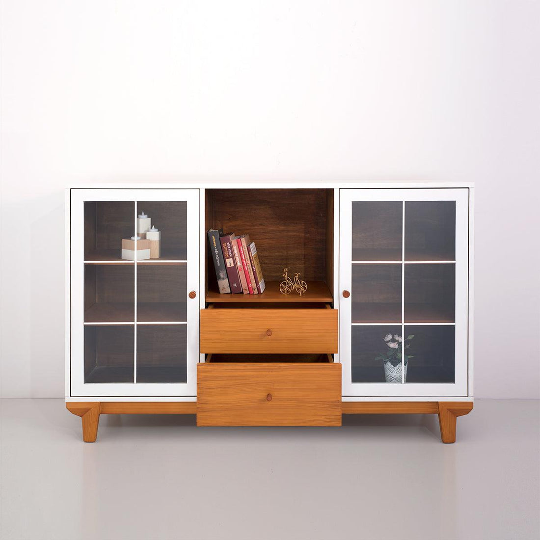 60in Modern Showcase - White (আধুনিক শো-কেস) - Bohu Bangladesh