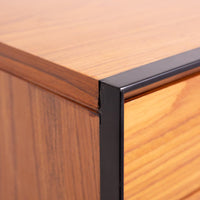 60in Mid-Century Modern Cabinet- Teak & Black (৬ কুঠুরি ২ দরজা) - Bohu Bangladesh