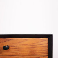 60in Mid-Century Modern Cabinet- Teak & Black (৬ কুঠুরি ২ দরজা) - Bohu Bangladesh