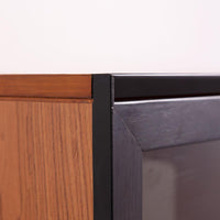 40in Mid-Century Modern Showcase - Teak & Black (৪ কুঠুরি ২ দরজা) - Bohu Bangladesh
