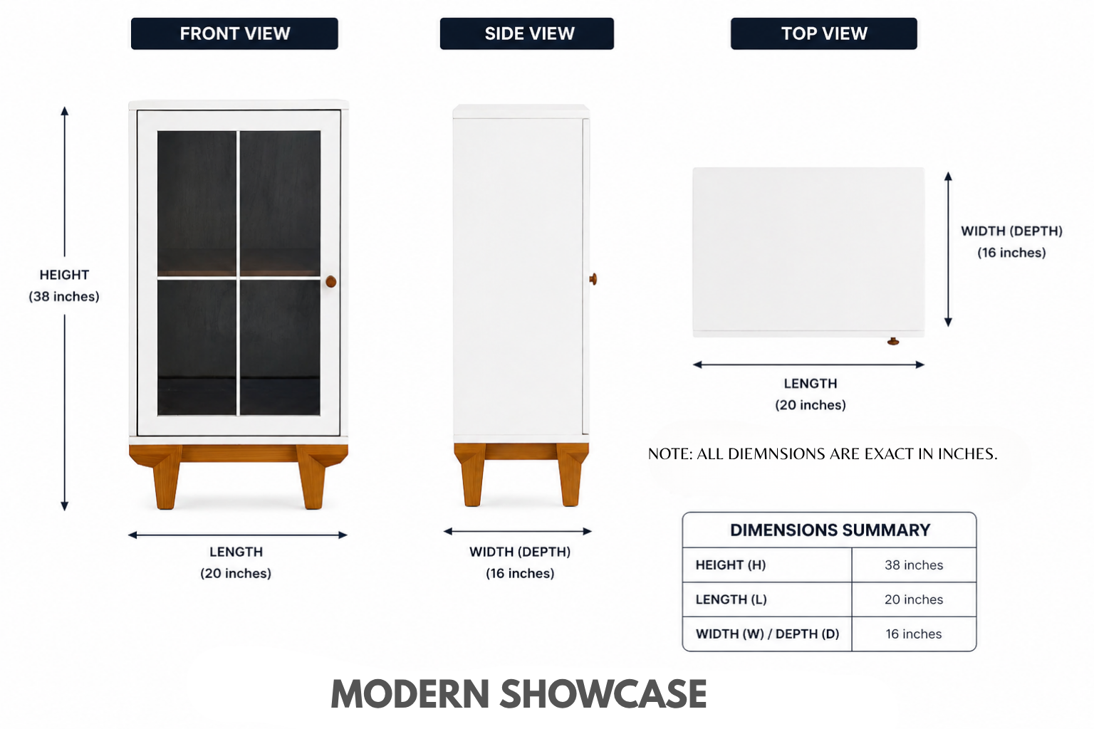 20in Modern Showcase - White (আধুনিক শো-কেস)