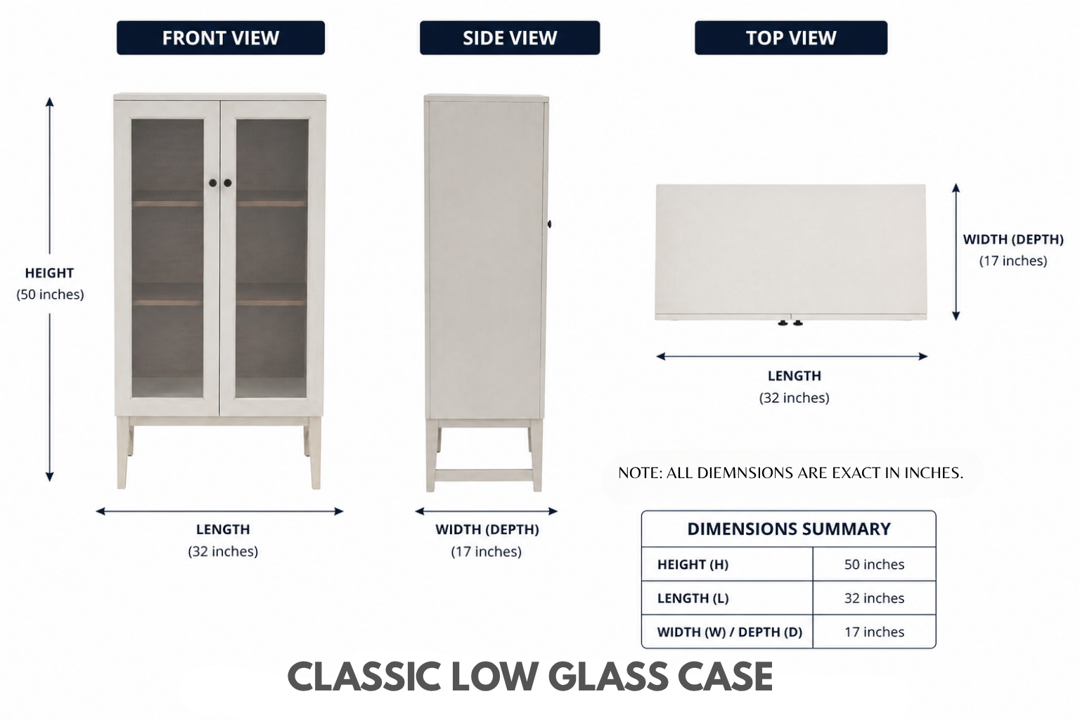 Classic Low Glass Case