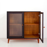 40in Mid-Century Modern Showcase - Teak & Black (৪ কুঠুরি ২ দরজা) - Bohu Bangladesh