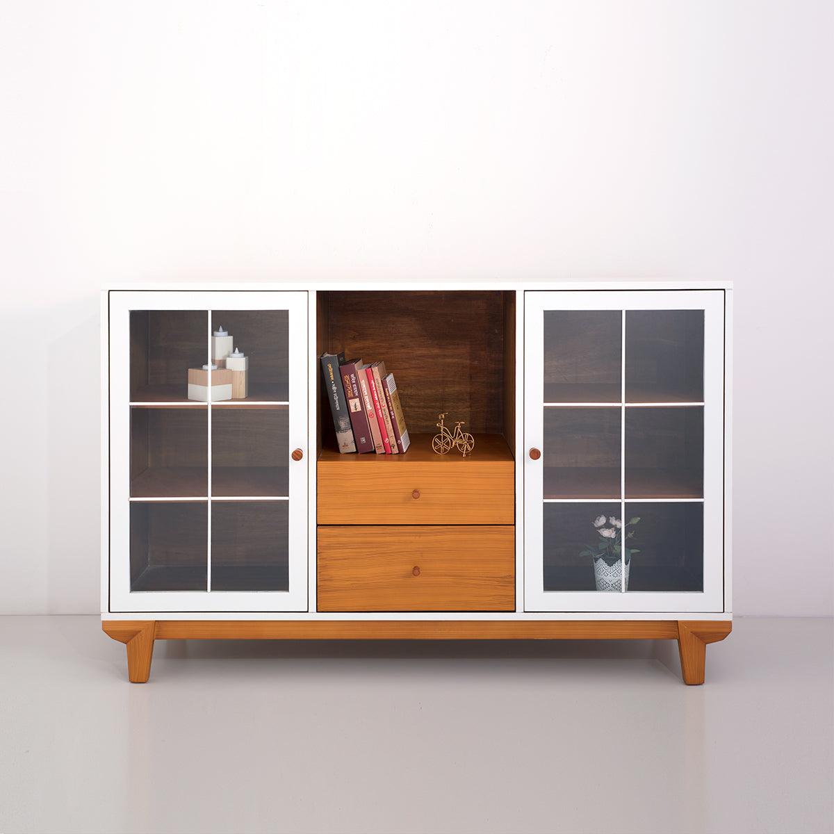 60in Modern Showcase - White (আধুনিক শো-কেস)