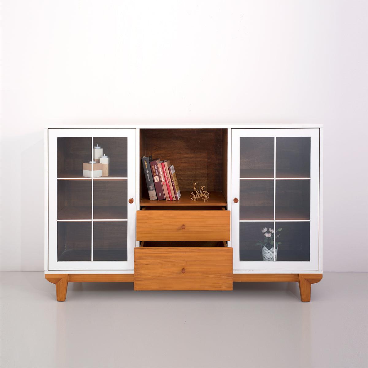 60in Modern Showcase - White (আধুনিক শো-কেস) - Bohu Bangladesh