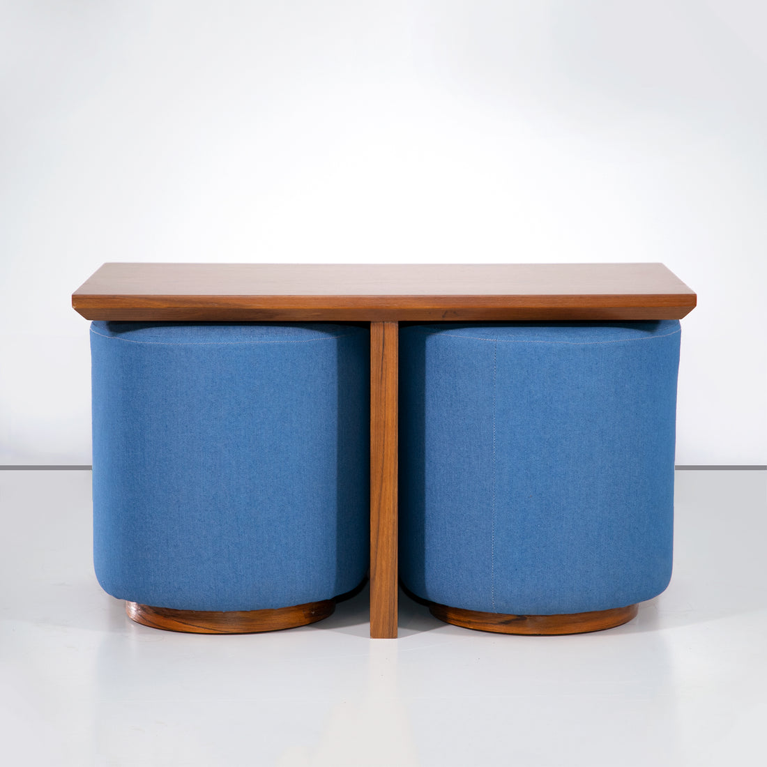 Side Table with Twin Pouffe (সাইড টেবিল ও জোড়া মোড়া) - Bohu Bangladesh